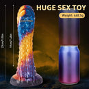 9.05in Monster Remote Control Vibrating Tentacle Thrusting Dildo