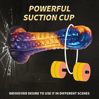 9.05in Monster Remote Control Vibrating Tentacle Thrusting Dildo