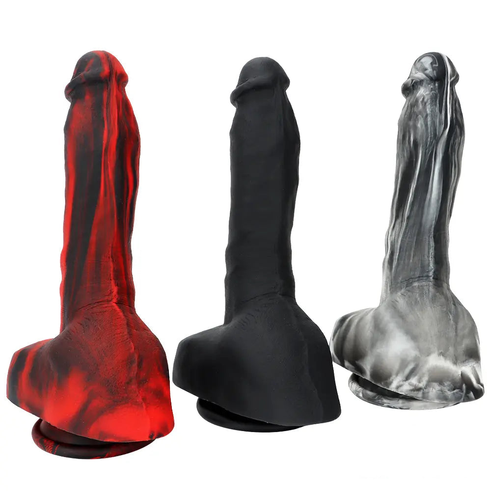 9.05in Premium Large Silicone Soft Mixed Color Dildo For Anus Vagina