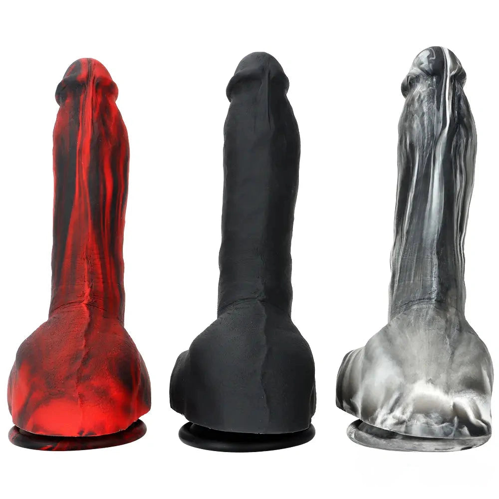 9.05in Premium Large Silicone Soft Mixed Color Dildo For Anus Vagina