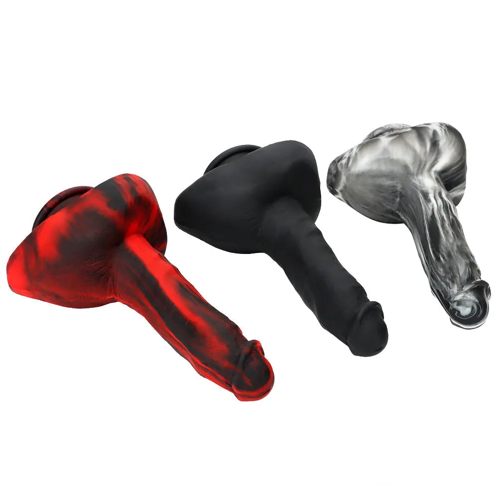 9.05in Premium Large Silicone Soft Mixed Color Dildo For Anus Vagina
