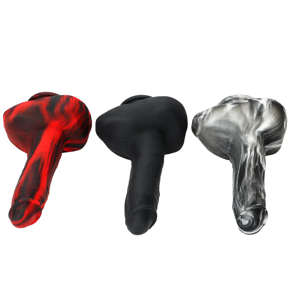 9.05in Premium Large Silicone Soft Mixed Color Dildo For Anus Vagina