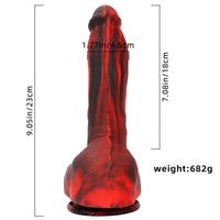 9.05in Premium Large Silicone Soft Mixed Color Dildo For Anus Vagina