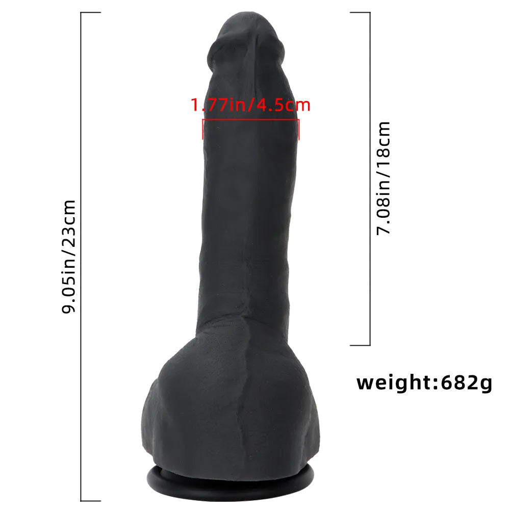 9.05in Premium Large Silicone Soft Mixed Color Dildo For Anus Vagina