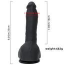 9.05in Premium Large Silicone Soft Mixed Color Dildo For Anus Vagina