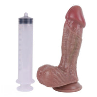 9.05in Real Skin Ejaculating Strap on Dildo For Beginners Advanced Users