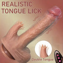 9.05in Real Thrusting Intense Vibrating Heating Auto Silicone Big Dildo