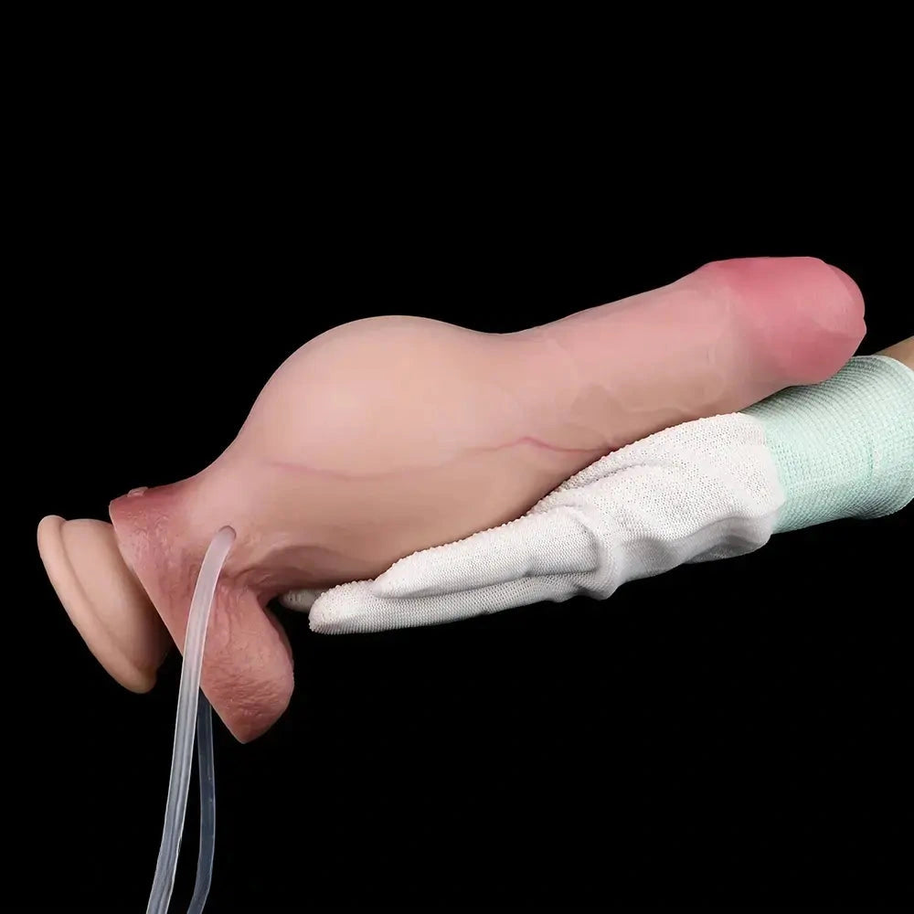 9.05in Realistic Inflatable Cumming Dildo Silicone Massage Dildo For Sensitivity