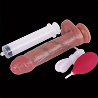 9.05in Realistic Liquid Silicone Spraying Simulates Foreskin-Like Dildo