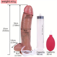 9.05in Realistic Liquid Silicone Spraying Simulates Foreskin-Like Dildo