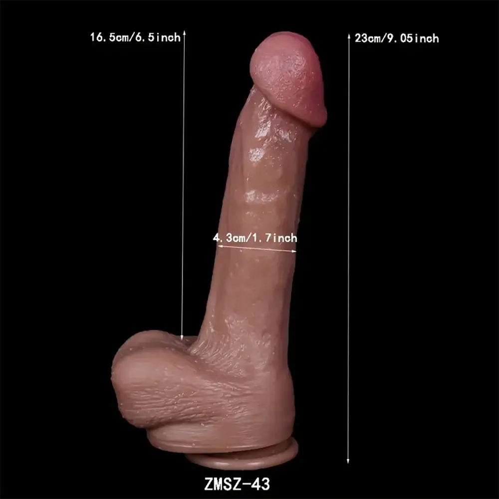 9.05in Realistic Penile Silicone Soft Big Sex Toy For Female Orgasm