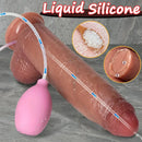 9.05in Realistic Squirting Silicone Real Strap on Dildo With Sliding Skin