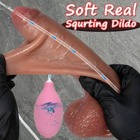 9.05in Realistic Squirting Silicone Real Strap on Dildo With Sliding Skin
