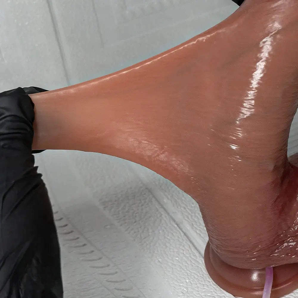 9.05in Realistic Squirting Silicone Real Strap on Dildo With Sliding Skin