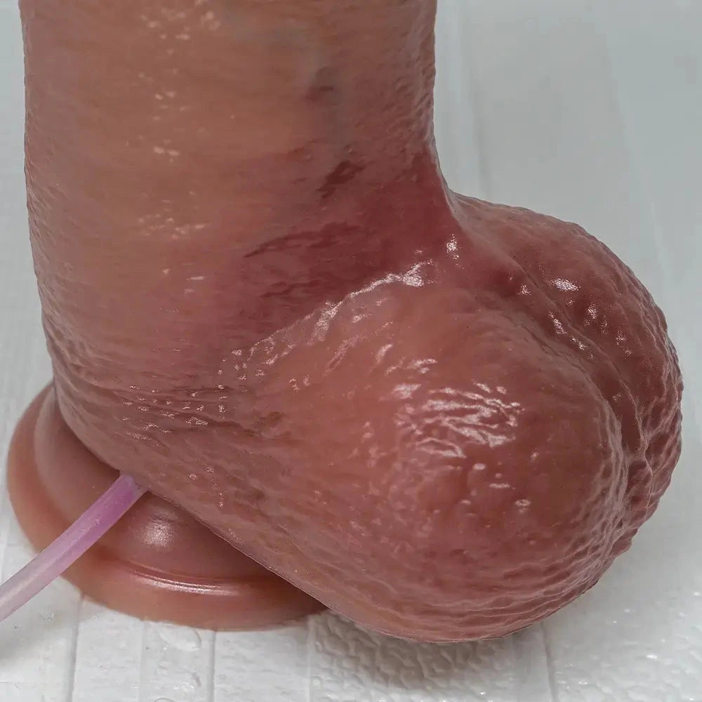 9.05in Realistic Squirting Silicone Real Strap on Dildo With Sliding Skin