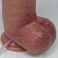 9.05in Realistic Squirting Silicone Real Strap on Dildo With Sliding Skin