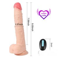 9.05in Rotation 10 Modes Vibrating USB Charging PVC Dildo