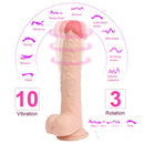 9.05in Rotation 10 Modes Vibrating USB Charging PVC Dildo