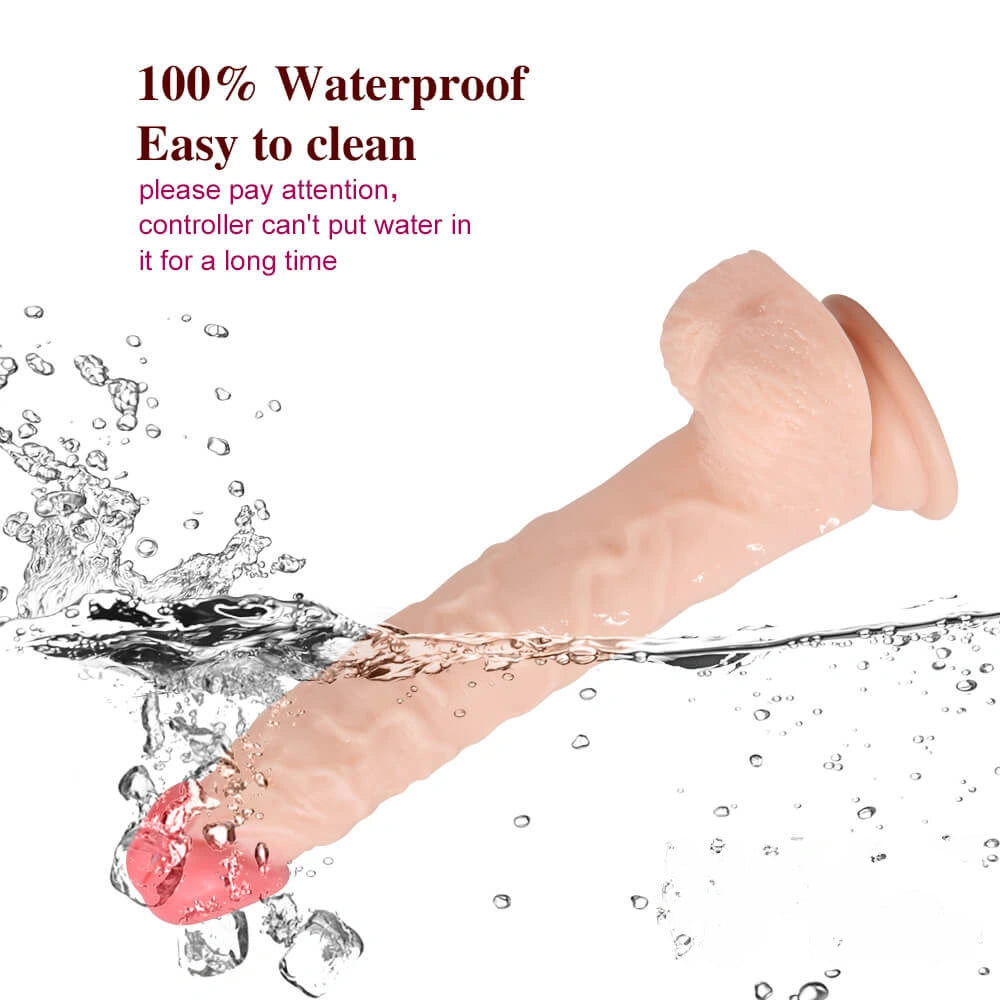 9.05in Rotation 10 Modes Vibrating USB Charging PVC Dildo
