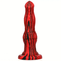 9.05in Silicone Soft Red Black Big Knot Dildo For Prostate Massage