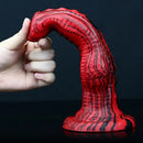 9.05in Silicone Soft Red Black Big Knot Dildo For Prostate Massage