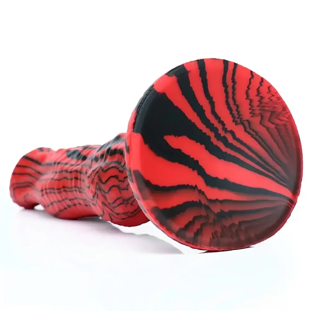 9.05in Silicone Soft Red Black Big Knot Dildo For Prostate Massage