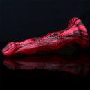 9.05in Silicone Soft Red Black Big Knot Dildo For Prostate Massage