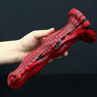 9.05in Silicone Soft Red Black Big Knot Dildo For Prostate Massage
