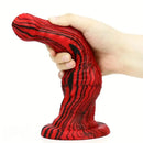 9.05in Silicone Soft Red Black Big Knot Dildo For Prostate Massage