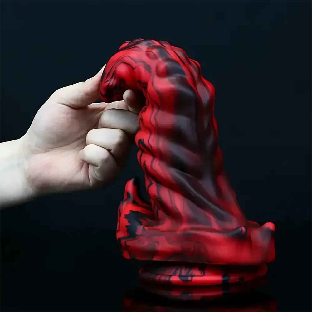 9.05in Silicone Soft Red Black Big Monster Dildo For Prostate Massage