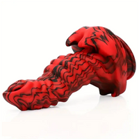 9.05in Silicone Soft Red Black Big Monster Dildo For Prostate Massage