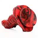 9.05in Silicone Soft Red Black Big Monster Dildo For Prostate Massage