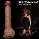 9.05in Soft Silicone Uncut Dildo Real Skin Feeling Dual Layer Dildo