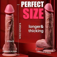 9.05in Soft Vibrating Thrusting Heating Big Lifelike Feeling Auto Dildo