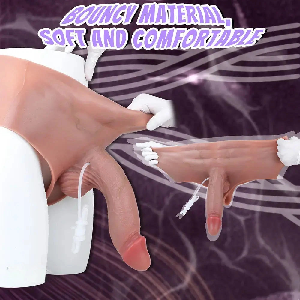 9.05in Squirting Dildo Panty Silicone Strap-on Dildo Solid Lesbian Dildo