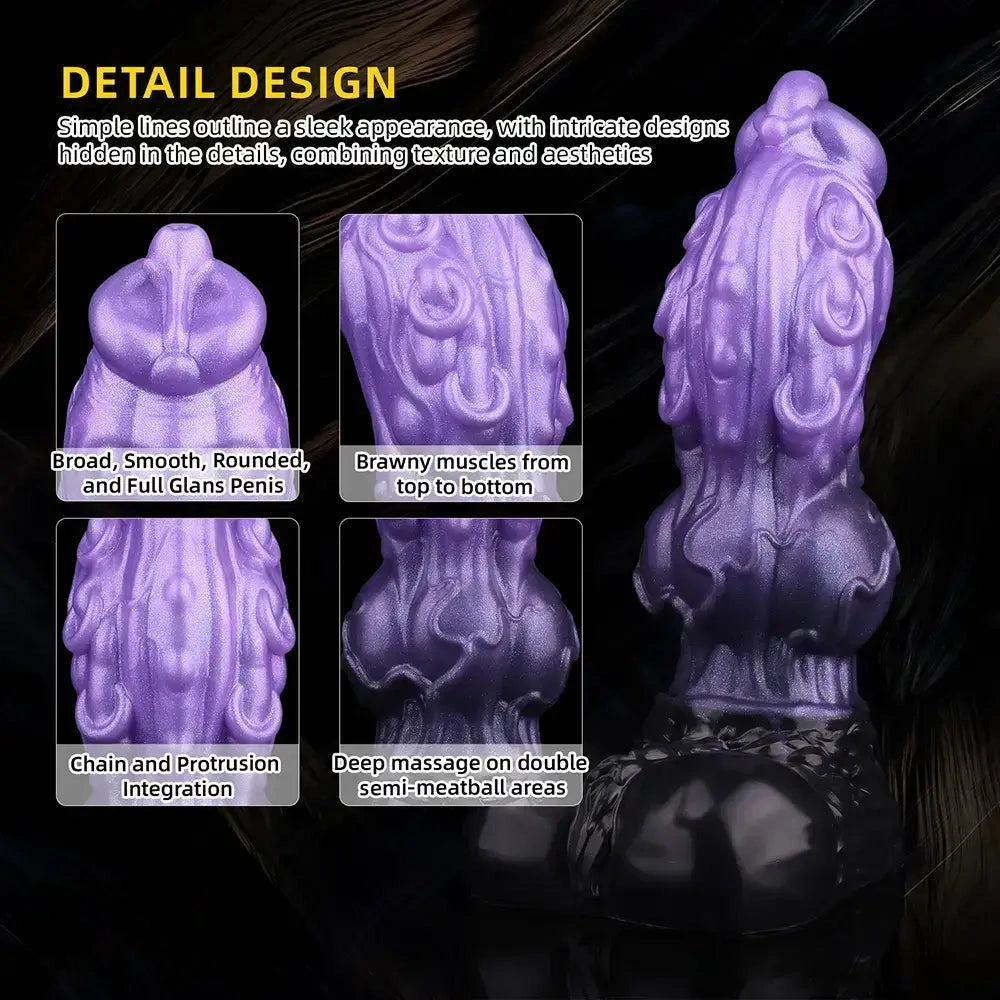 9.05in Tentacle Knot Silicone Dual Density Monster Dildo G Spot Stimulator