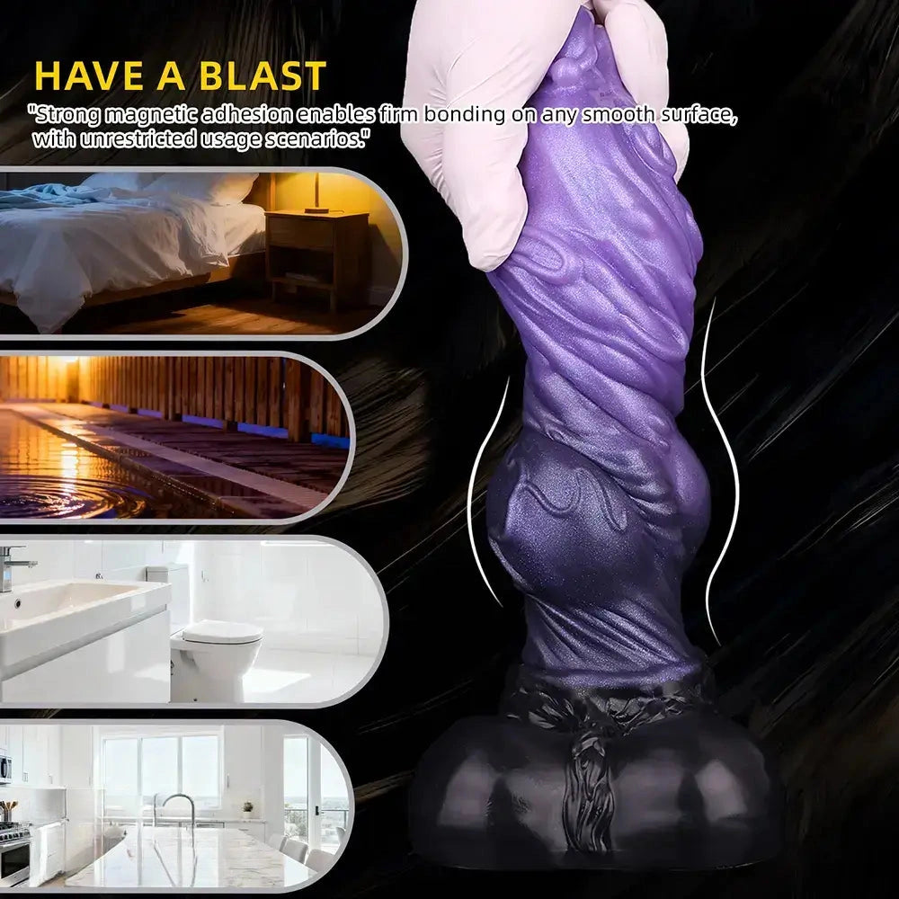 9.05in Tentacle Knot Silicone Dual Density Monster Dildo G Spot Stimulator