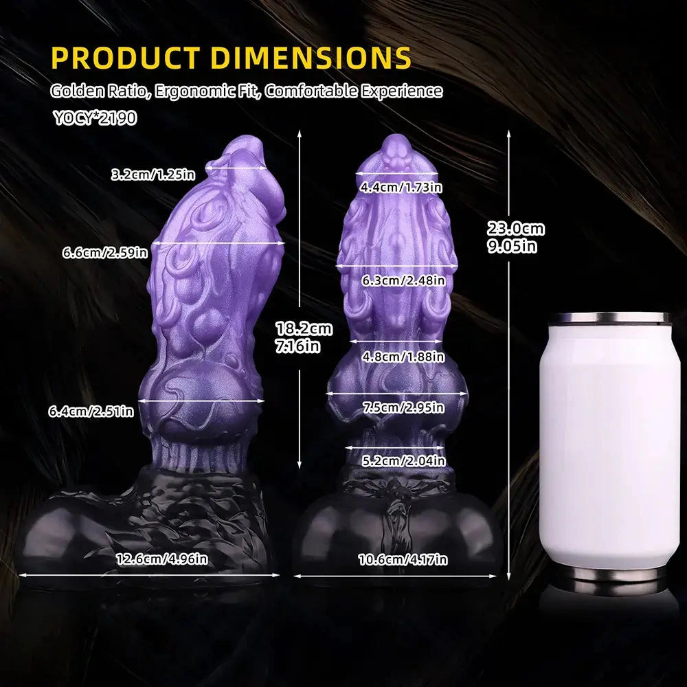 9.05in Tentacle Knot Silicone Dual Density Monster Dildo G Spot Stimulator