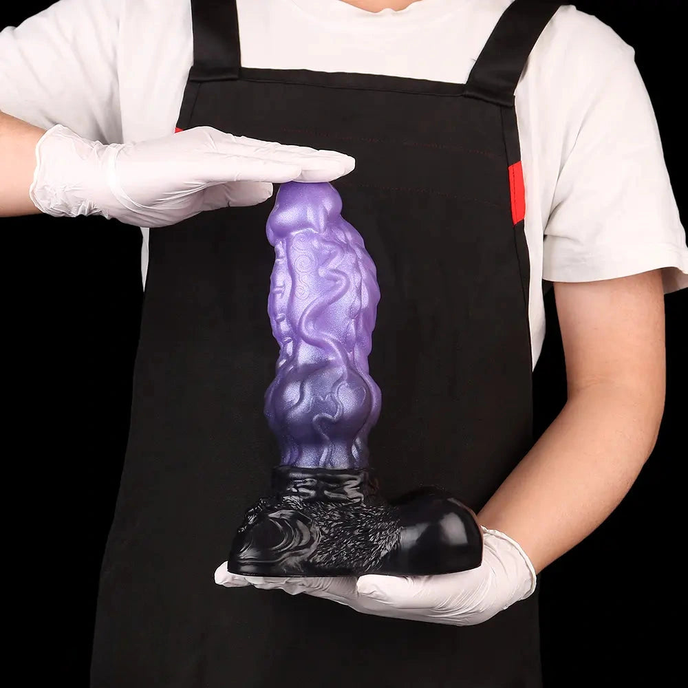9.05in Tentacle Knot Silicone Dual Density Monster Dildo G Spot Stimulator