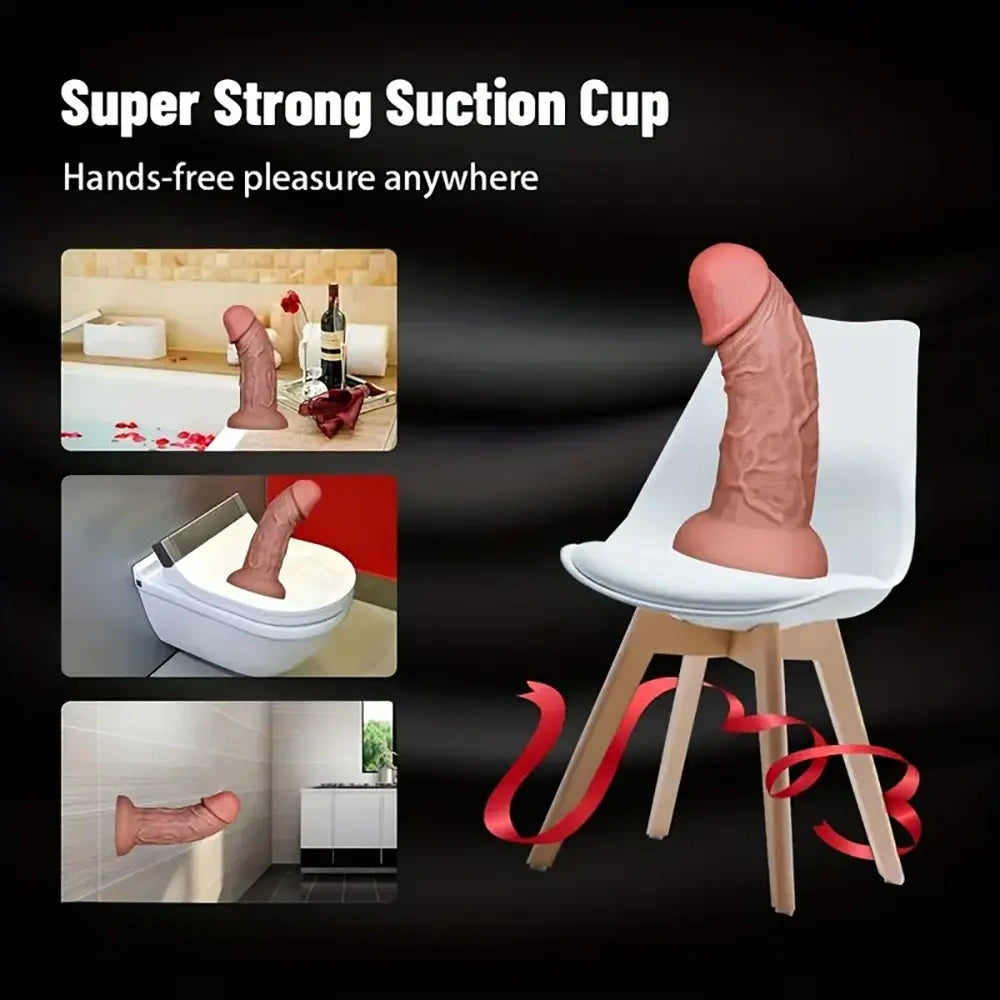 9.05in Thick Ball-Free Big Silicone Soft Dildo For Deep & Fast Sex Play