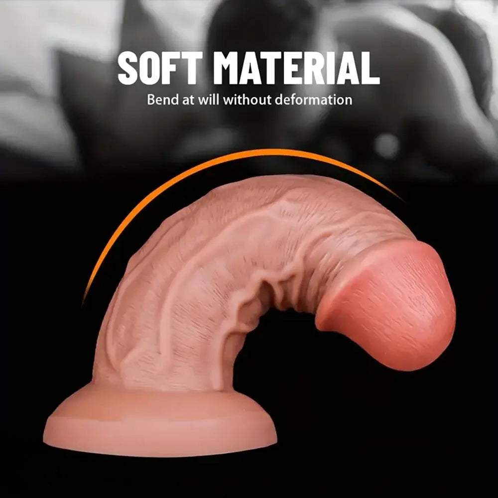 9.05in Thick Ball-Free Big Silicone Soft Dildo For Deep & Fast Sex Play