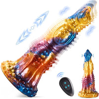 9.05in Thrusting Realistic Animal Monster Vibrating Odd Remote Dildo