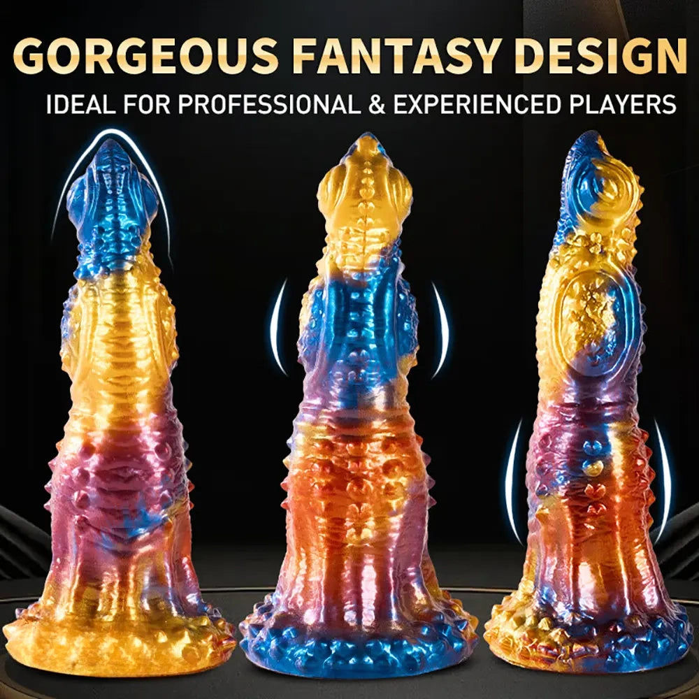 9.05in Thrusting Realistic Animal Monster Vibrating Odd Remote Dildo