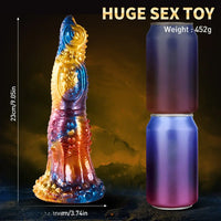 9.05in Thrusting Realistic Animal Monster Vibrating Odd Remote Dildo