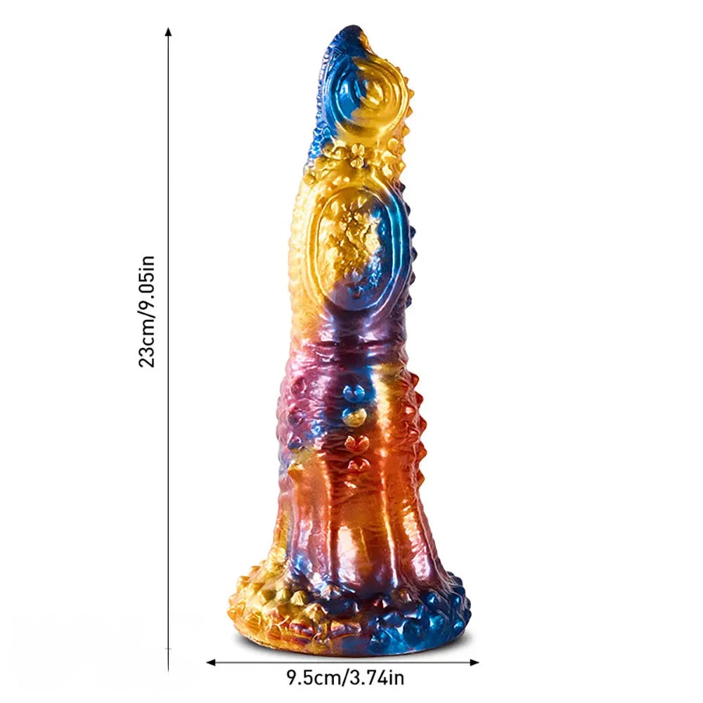 9.05in Thrusting Realistic Animal Monster Vibrating Odd Remote Dildo