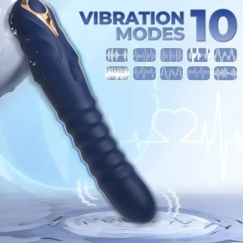 9.05in Thrusting Vibrating Silicone Vibrator Anal Dildo For Vaginal Massage