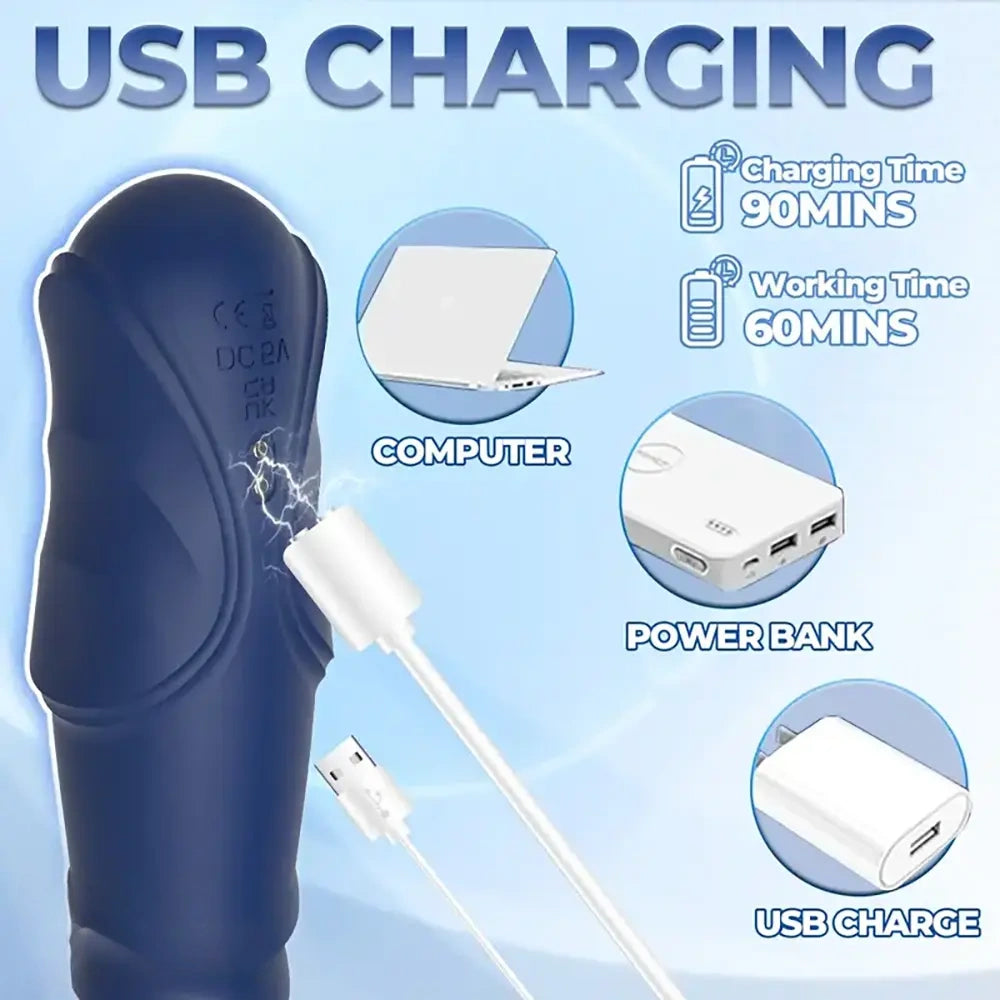 9.05in Thrusting Vibrating Silicone Vibrator Anal Dildo For Vaginal Massage