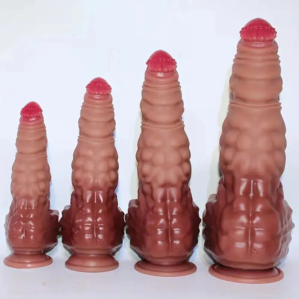 9.06in 10.24in 11.81in 13.39in Fantasy Big Thick Hand Design Silicone Dildo