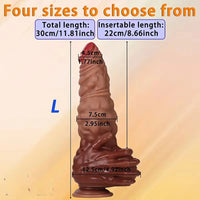 9.06in 10.24in 11.81in 13.39in Fantasy Big Thick Hand Design Silicone Dildo