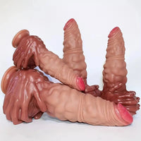 9.06in 10.24in 11.81in 13.39in Fantasy Big Thick Hand Design Silicone Dildo